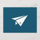 Minimalistischer moderner Flugzeugkompass, Geburts Postkarte (Vorderseite)
