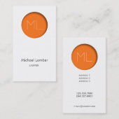 Minimalistischer, moderner Geschäftskarten-Orangen Visitenkarte (Vorne/Hinten)