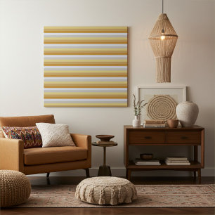 Minimalistischer moderner Gold- und Silberstreifen Leinwanddruck