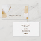 Minimalistischer, moderner Goldbus aus weißem Marm Visitenkarte (Vorne/Hinten)