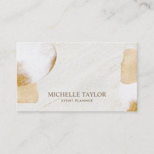 Minimalistischer, moderner Goldbus aus weißem Marm Visitenkarte
