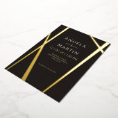 Minimalistischer, moderner Goldener Schwarzer Walf Folieneinladung (Gedreht)