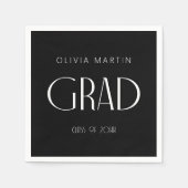 Minimalistischer moderner Grad Napkin mit Namen Serviette (Vorderseite)