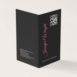 Minimalistischer, moderner, grau schlichter QR-Cod Visitenkarten