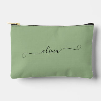 Minimalistischer moderner grüner Personalisierter Zubehörtasche