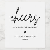 Minimalistischer moderner Hochzeitsjammer Weinetikett (Einzelnes Label)