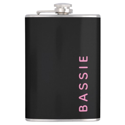 Minimalistischer moderner individuelle Name Flachmann (Vorderseite)