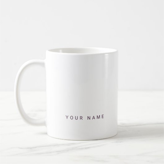 Minimalistischer moderner Individuelle Name, Text Kaffeetasse (Links)