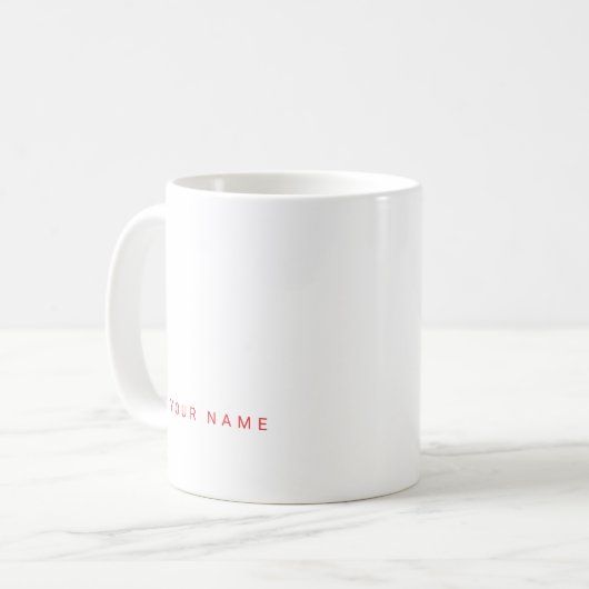 Minimalistischer moderner Individuelle Name, Text  Kaffeetasse (Vorderseite Links)