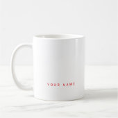 Minimalistischer moderner Individuelle Name, Text  Kaffeetasse (Links)