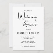 Minimalistischer moderner Kalligraphie-Polterabend Einladung (Vorderseite)