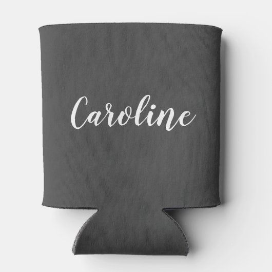 Minimalistischer moderner Kalligraphiename Schwarz Dosenkühler (Rückseite)