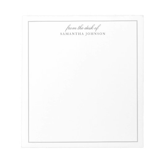 Minimalistischer moderner Klassik vom Schreibtisch Notizblock (Vorderseite)