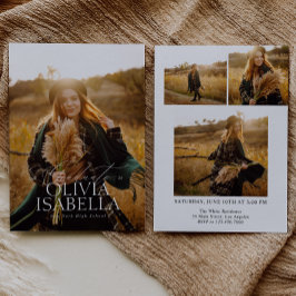 Minimalistischer moderner klassischer Foto Collage Einladung