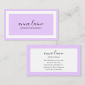 Minimalistischer moderner Lavendel Lila weiße Gren Visitenkarte (Vorne/Hinten)