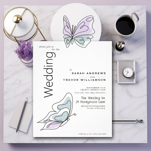Minimalistischer moderner Lilac- und Dusty-Blauer Flyer