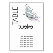 Minimalistischer moderner Lilac- und Dusty-Blauer Tischnummer (Rückseite)