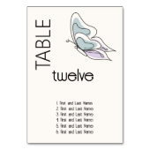 Minimalistischer moderner Lilac- und Dusty-Blauer Tischnummer (Vorderseite)