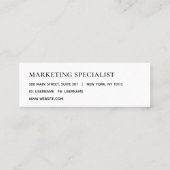 Minimalistischer moderner Linienname Beige Mini Visitenkarte (Rückseite)