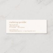 Minimalistischer moderner Linienname Kraft Mini Visitenkarte (Rückseite)