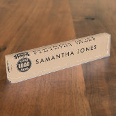 Minimalistischer moderner Logo-Mitarbeiter Namensplakette (Seite)