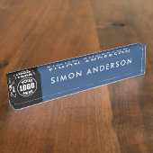 Minimalistischer moderner Logo-Mitarbeiter Namensplakette (Seite)