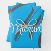 Minimalistischer, moderner Monogramm-Anfangsname b Geschenkpapier Set (Beispiel)