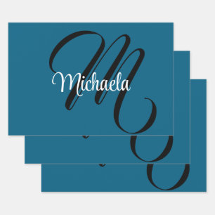 Minimalistischer, moderner Monogramm-Anfangsname b Geschenkpapier Set