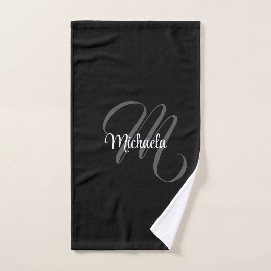 Minimalistischer moderner Monogramm-Anfangsname Badhandtuch Set (Handtuch)