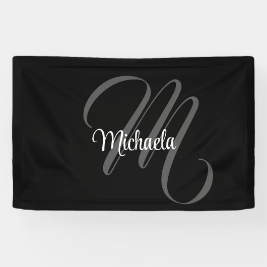 Minimalistischer moderner Monogramm-Anfangsname Banner (Horizontal)