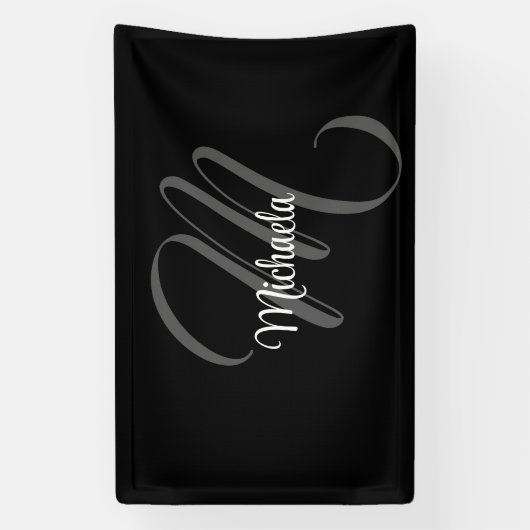 Minimalistischer moderner Monogramm-Anfangsname Banner (Vertikal)