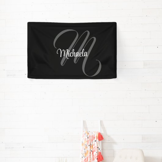 Minimalistischer moderner Monogramm-Anfangsname Banner (InSitu)