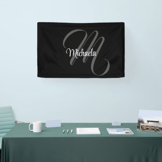 Minimalistischer moderner Monogramm-Anfangsname Banner (Messe)