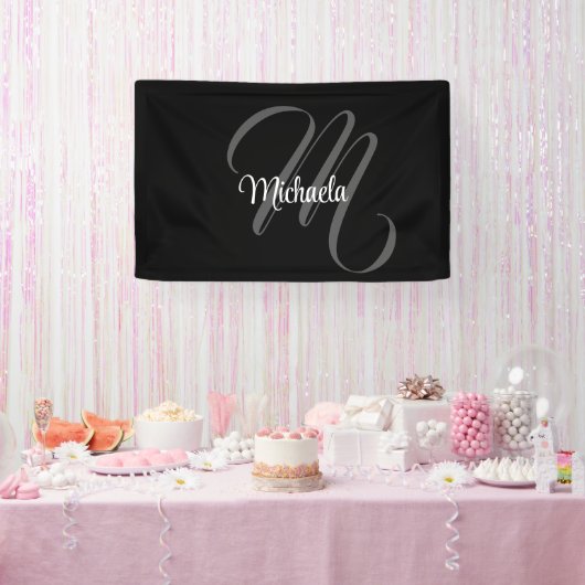 Minimalistischer moderner Monogramm-Anfangsname Banner (Party)