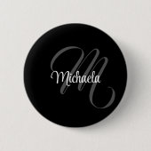 Minimalistischer moderner Monogramm-Anfangsname Button (Vorderseite)