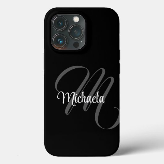 Minimalistischer moderner Monogramm-Anfangsname Case-Mate iPhone Hülle (Rückseite)