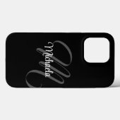 Minimalistischer moderner Monogramm-Anfangsname Case-Mate iPhone Hülle (Rückseite (Horizontal))