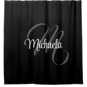 Minimalistischer moderner Monogramm-Anfangsname Duschvorhang (Vorderseite)