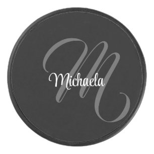 Minimalistischer moderner Monogramm-Anfangsname Eishockey Puck
