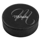Minimalistischer moderner Monogramm-Anfangsname Eishockey Puck (3/4)