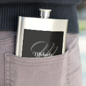 Minimalistischer moderner Monogramm-Anfangsname Flachmann (Beispiel)