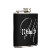 Minimalistischer moderner Monogramm-Anfangsname Flachmann (Rechts)