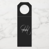 Minimalistischer moderner Monogramm-Anfangsname Flaschenanhänger (Vorderseite)