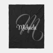 Minimalistischer moderner Monogramm-Anfangsname Fleecedecke (Vorderseite)