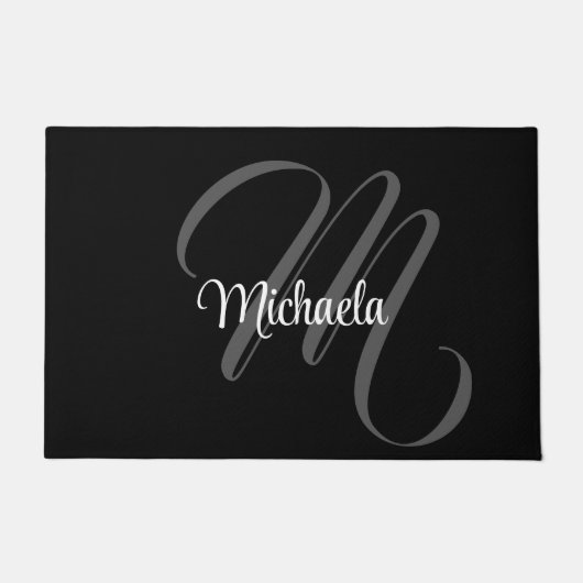 Minimalistischer moderner Monogramm-Anfangsname Fußmatte (Vorderseite)