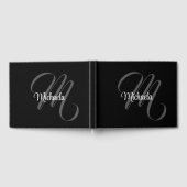 Minimalistischer moderner Monogramm-Anfangsname Gästebuch (Voll)