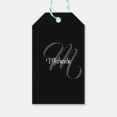 Minimalistischer moderner Monogramm-Anfangsname Geschenkanhänger (Rückseite)