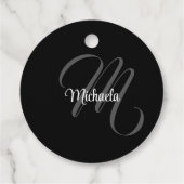 Minimalistischer moderner Monogramm-Anfangsname Geschenkanhänger (Rückseite)