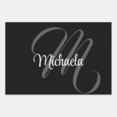 Minimalistischer moderner Monogramm-Anfangsname Geschenkpapier Set (Vorderseite)