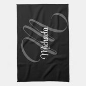 Minimalistischer moderner Monogramm-Anfangsname Geschirrtuch (Vertikal)